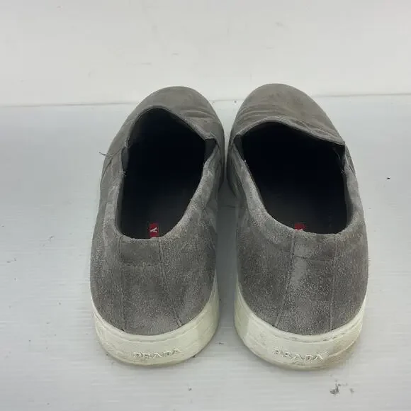 Prada Gray Suede Men's Slip-On Shoes - Picture 3 of 6